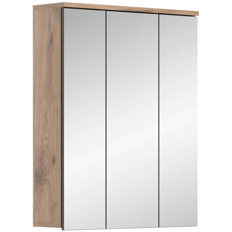 Meuble de rangement avec miroirs – Chêne clair – selma