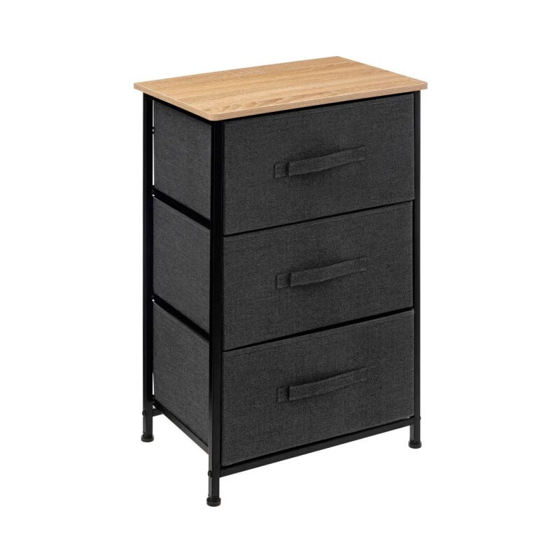 Five Simply Smart - Meuble de Rangement Bas 'Tissa' 73cm Gris Foncé