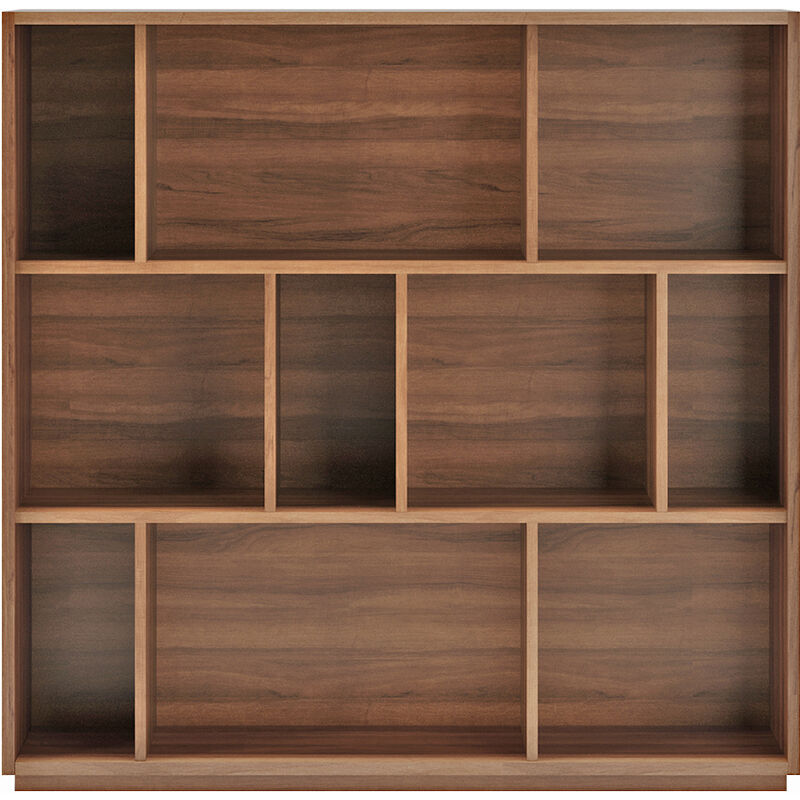 Herdasa - Meuble de rangement, collection nack (546), bibliothèque étagère à 3 nivaux en mélamine.- noyer