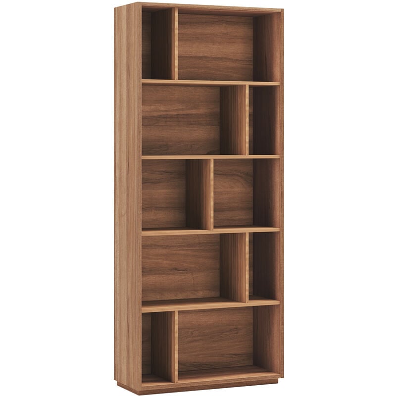 Herdasa - Meuble de rangement, collection nack (545), bibliothèque étagère à 5 nivaux en mélamine.- noyer