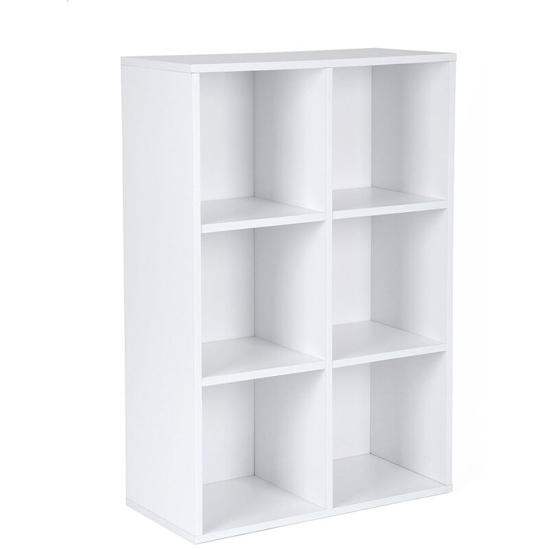 Songmics – Bibliothèque enfant 6 compartiments 65,5 x 30 x 97,5 cm – Panneaux écologiques – Charge maximale 30 kg – Dispositif anti-renversement –