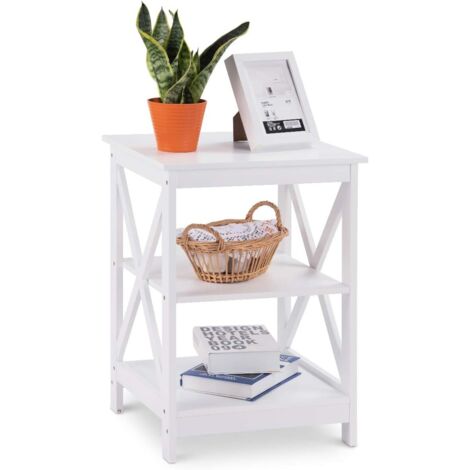 Meuble de rangement bibliothèque table de chevet 3 étagères 43x40x60cm (LxlxH)