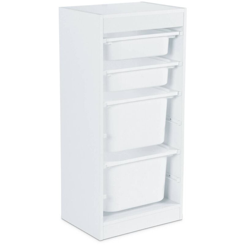 Sweeek - Meuble de rangement blanc enfant 4 bacs de rangement