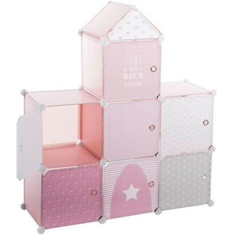 Meuble de rangement chateau rose