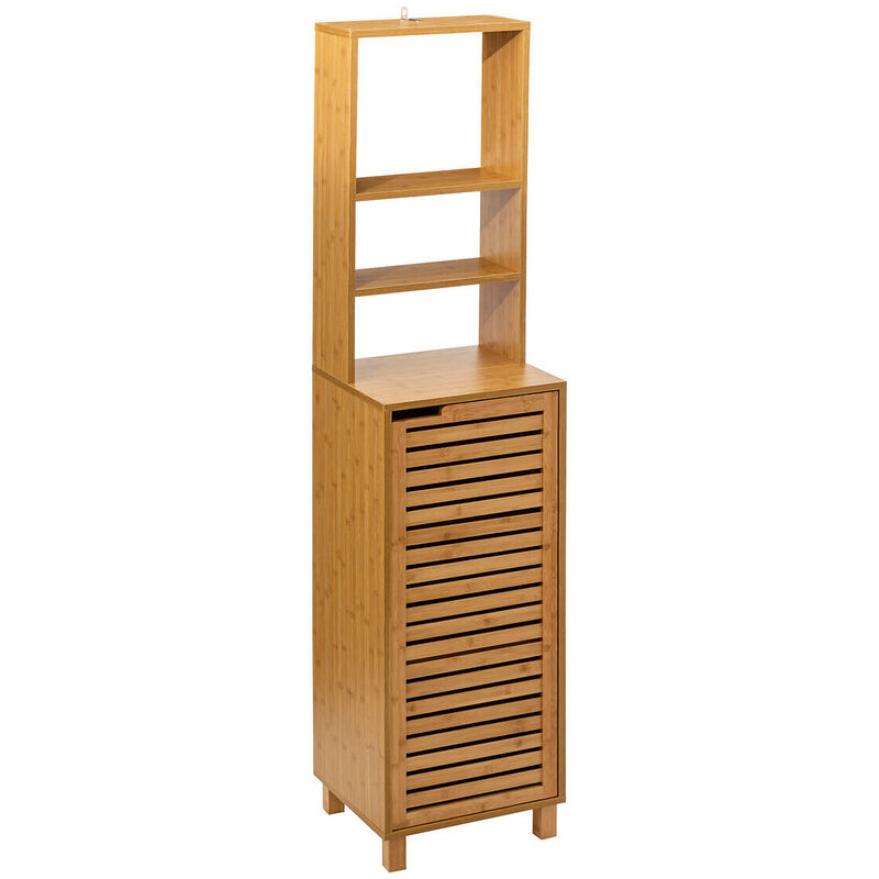 5five Simply Smart - Armoire de salle de bain debout haute sicela, en bambou, 38 x 33 x 168 cm