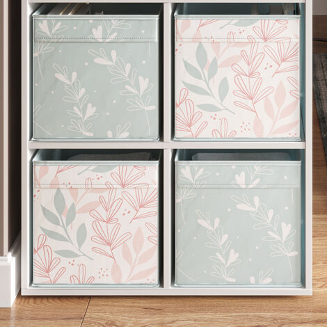 Meuble de rangement cube , Blanc, 72 x 107.8 cm avec 4 boxes pliants opt.2, Vicco