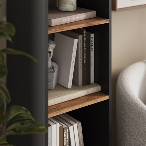 Meuble de rangement cube Ludus, Anthracite/chêne doré, 36.8x144.9cm, Vicco