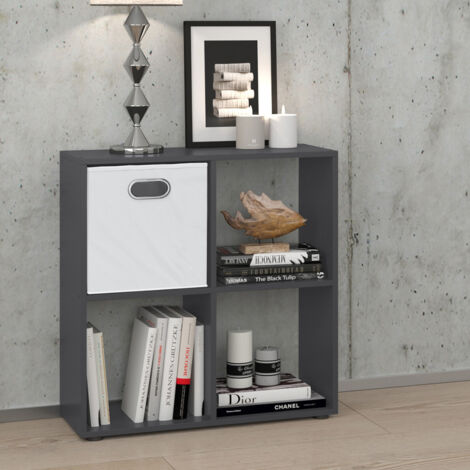 Vicco – Meuble de rangement cube Tetra – Dimensions 72 x 72,6 x 29 cm – Panneaux de particules 16 mm – 4 étagères ouvertes pour rangement