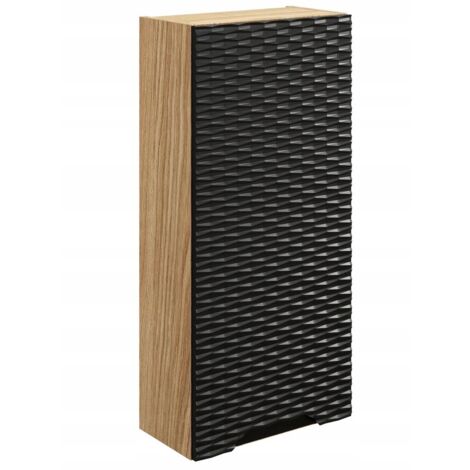 Meuble de rangement de salle de bain à suspendre OCEAN noir 35 x 75 cm