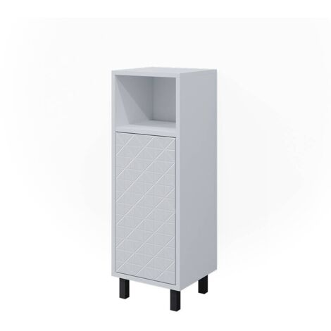 Meuble de rangement de salle de bain Agasta, Blanc, 30 x 87.2 cm, Vicco