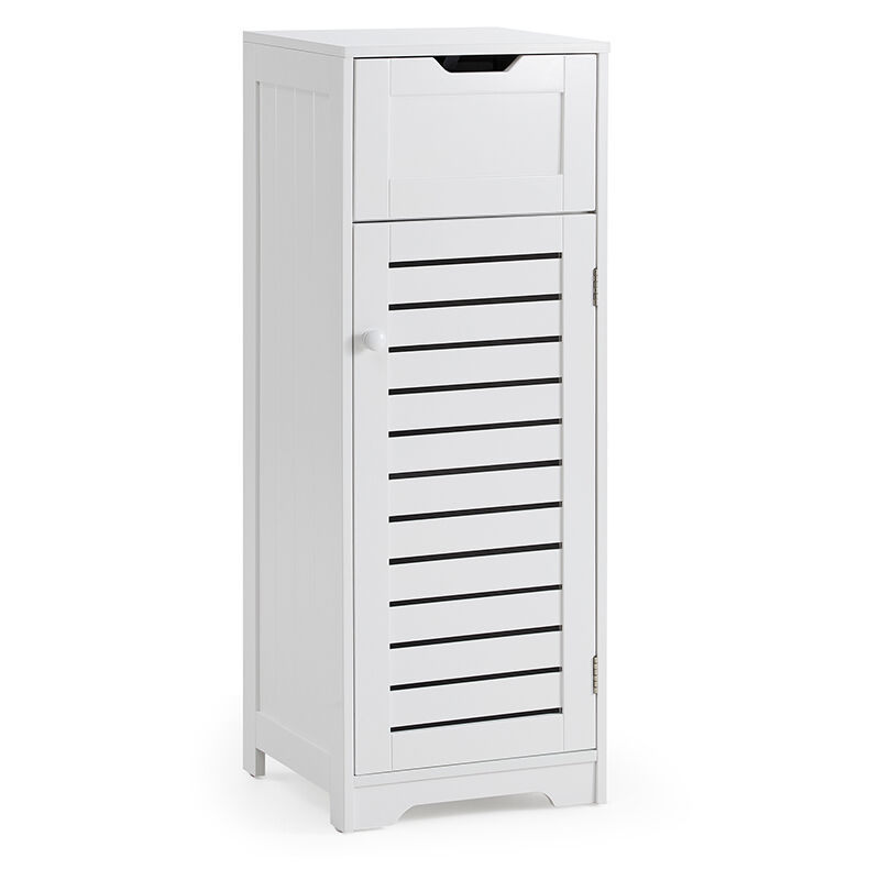 Mondeer - Armoire murale de salle de bain 1 tiroir 2 Étagères 32 x 30 x 87 cm blanc