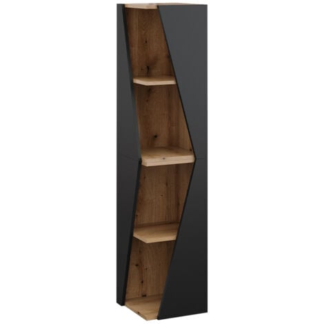 Meuble de rangement de salle de bain Benno, Anthracite, 31.6 x 70.5 cm avec 3 étagères, Vicco