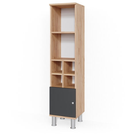 Meuble de rangement de salle de bain Fynn, Anthracite, 30 x 130.6 cm petite porte, Vicco