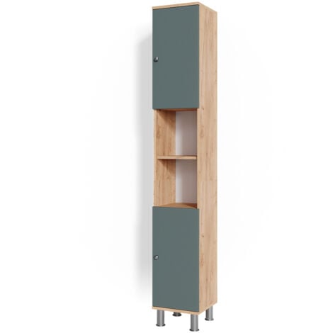 Meuble de rangement de salle de bain Fynn, Chêne de force doré, 30 x 190 cm, Vicco