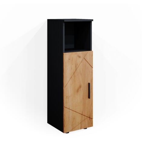Armoire Haute Irma, 50x172cm Avec 3 Portes, Anthracite/Artisan, , Vicco - Maison