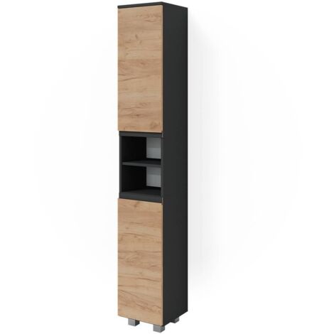 Meubles bain Beatrice Chêne Artisan 3 pièces, avec armoire haute Vicco
