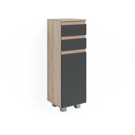 Meuble de rangement de salle de bain J-Shape, Sonoma, 30 x 95 cm, Vicco