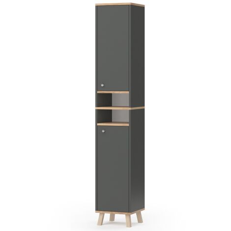 Meuble de rangement de salle de bain Senyo, Anthracite, 30 x 174 cm, Vicco