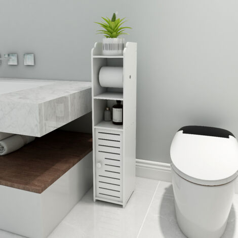 Meuble de rangement de salle de bain Toilette Armoir 76 x 17 x 15 cm blanc