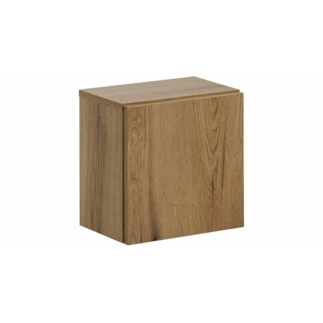 Meuble de rangement de salle de bain VANO – 1 porte – Coloris chêne – L20 × P57 × H18 cm – À suspendre