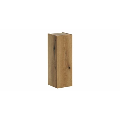 Meuble de rangement de salle de bain VANO – 1 porte – Coloris chêne – L20 × P57 × H18 cm – À suspendre