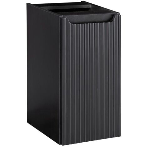 Meuble de rangement de salle de bain VANO – 1 porte – Noir mat – L30 × P39 × H57 cm – À suspendre