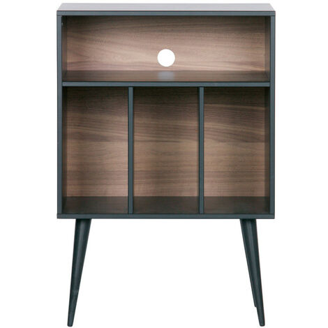 Meuble de rangement disques vinyles en bois - Noir - JAMES