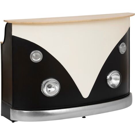 Meuble de rangement en bois d'acacia coloris Noir, Blanc - Longueur 152 x Profondeur 60 x Hauteur 106,5 cm -PEGANE-