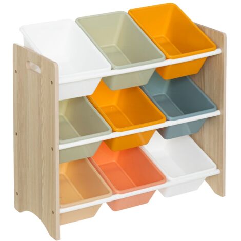 Meuble de rangement en bois et polypropylène Multicolore - Longueur 60 x Profondeur 29,5 x Hauteur 66 cm