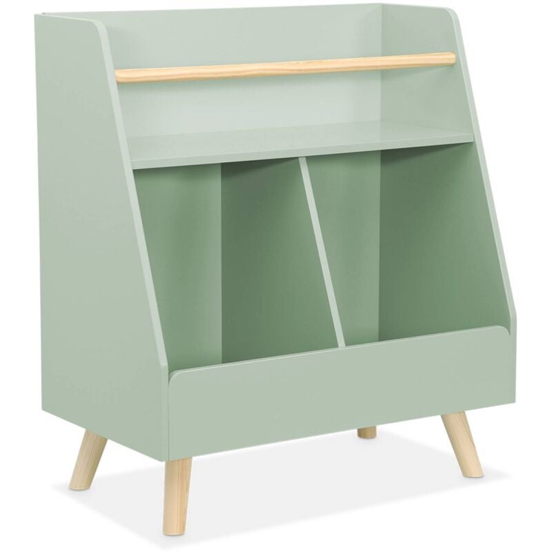 Sweeek - Meuble de rangement enfant. vert. 2 compartiments