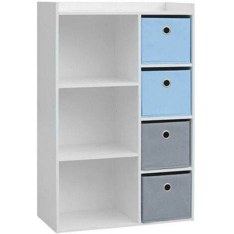 Meuble de rangement enfant 3 Niches Boy 62 x H. 96 cm Bleu