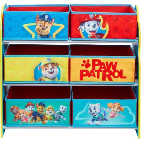 Meuble de rangement enfant, 6 bacs motif Pat Patrouille - Dim : H60 x L63,5 x P30 cm -PEGANE-