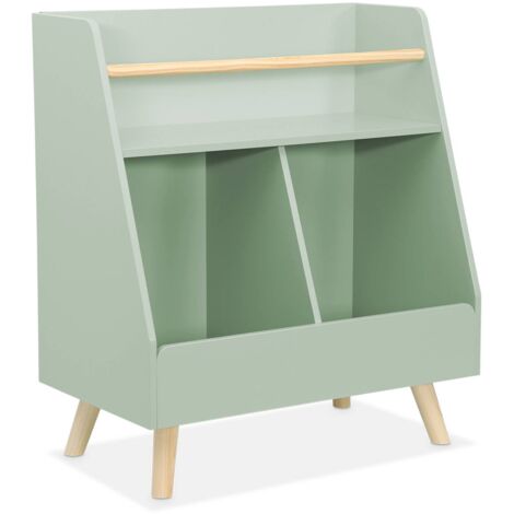 Meuble de rangement enfant. vert. 2 compartiments