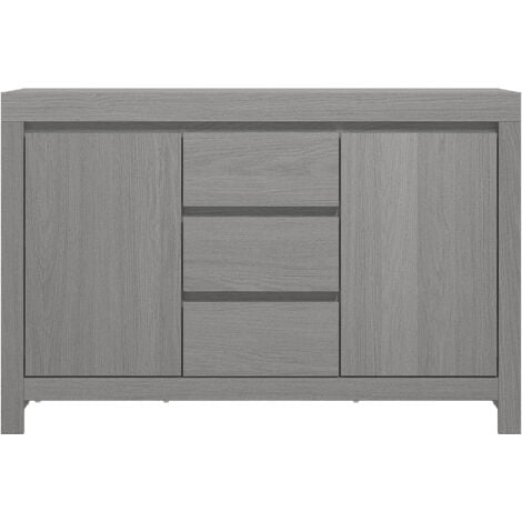 Meuble de Rangement GALANO Cubbot 2 Portes 3 Tiroirs, 116 x 35.3 x 76.1 cm, Style Moderne, Couleur Gris froid