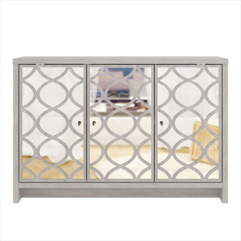 Buffet 3 Portes Galano ilse , 115.6cm w x 39.8cm d x 77.6cm h - Style Moderne, Couleur chêne gris poussiéreux