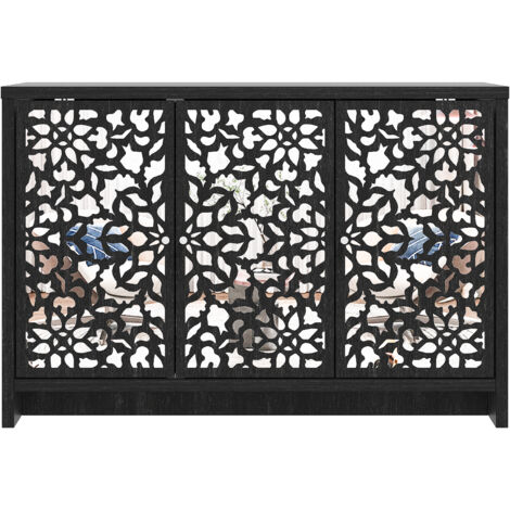 Meuble de Rangement GALANO Orissa 3 Portes, 115.6 x 77.6 x 39.8 cm, Style Moderne, Couleur Chêne noir rustique