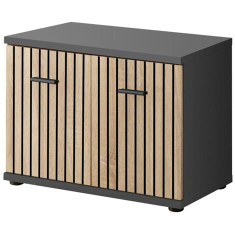 Meuble de Rangement "Marco" 60cm Naturel & Gris
