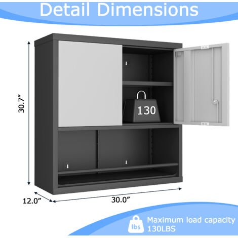 Meuble de rangement métallique 2 portes étagères réglables,armoire polyvalente pour cuisine,salon et bureau.