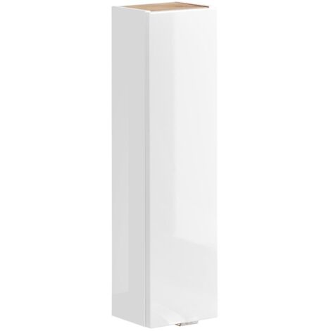 Meuble de rangement NALYA 75 cm – Blanc brillant et chêne clair – Élément mural compact