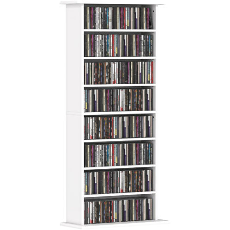 Meuble de rangement pour 360 CD blanc – Compact, idéal pour bibliothèque ou salon