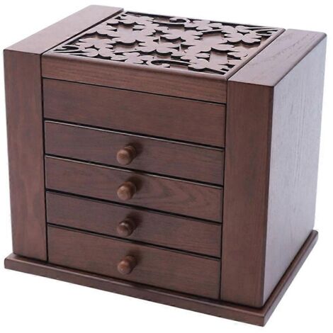 Meuble de rangement pour bijoux et maquillage de bureau style rétro à 5 tiroirs ---