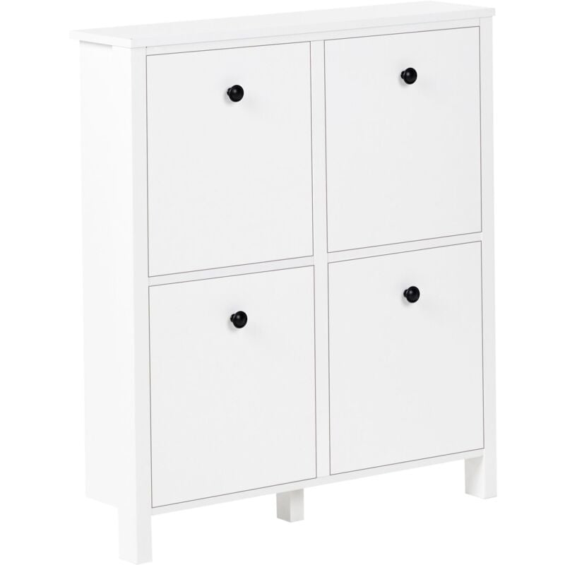 Beliani - Meuble de rangement pour Chaussures avec 4 Compartiments en mdf Blanc Gibson