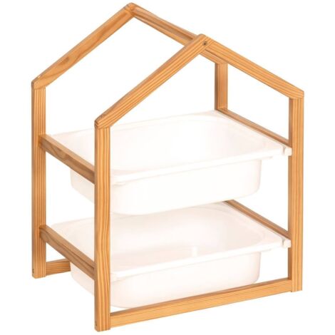 Meuble de rangement pour enfant avec 2 bacs - Longueur 43 x largeur 30 x Hauteur 54,5 cm