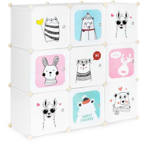 Meuble de rangement pour enfants avec 9 etageres