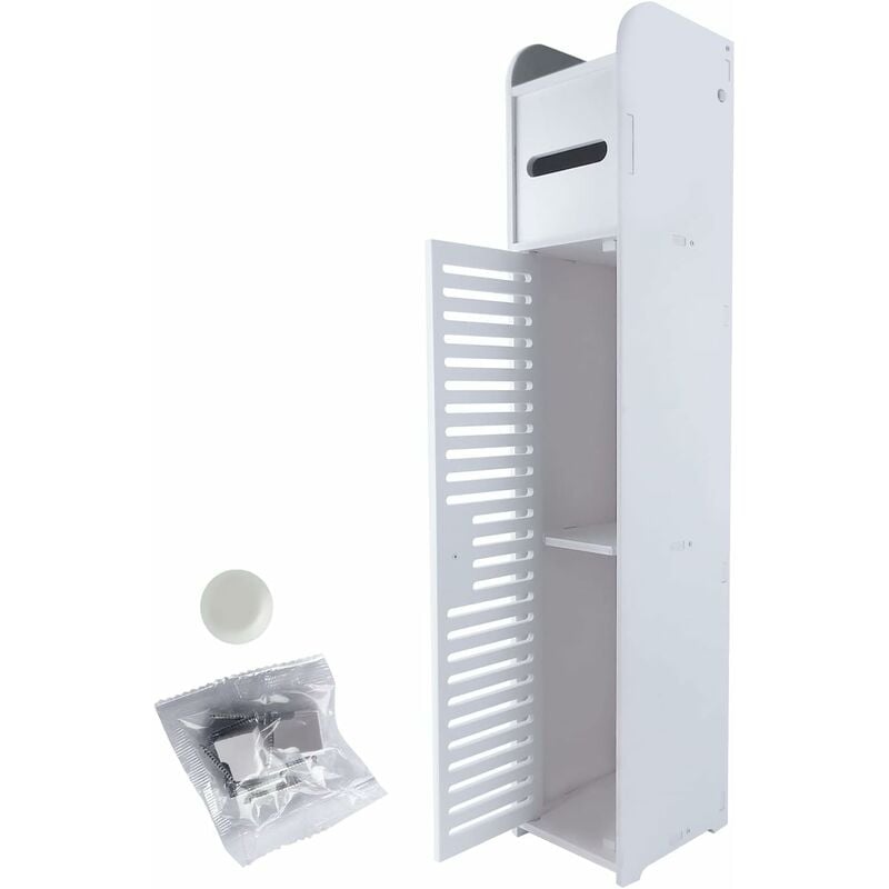 Hsha - Meuble de Rangement pour Salle de Bain Haut, Meuble de Salle de Bain à Poser au Sol, Meuble de Salle de Bain sur Pied, Rangement de vanité