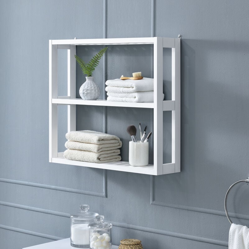 [en.casa] - Meuble de rangement pour salle de bain 54 x 15 x 60 cm Blanc