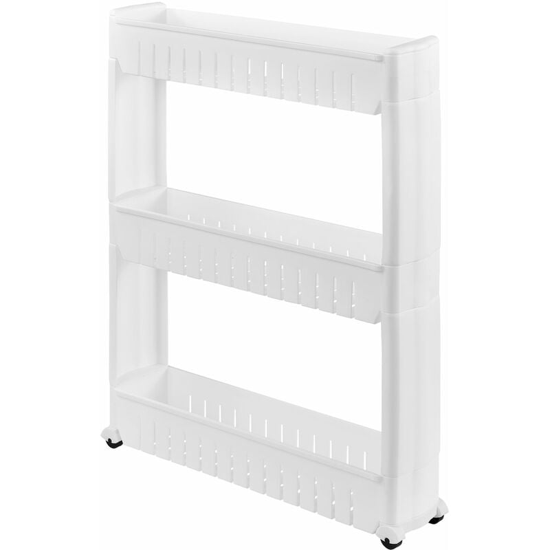 Meuble de rangement à roulettes chariot roulant tour de rangement 72 cm blanc