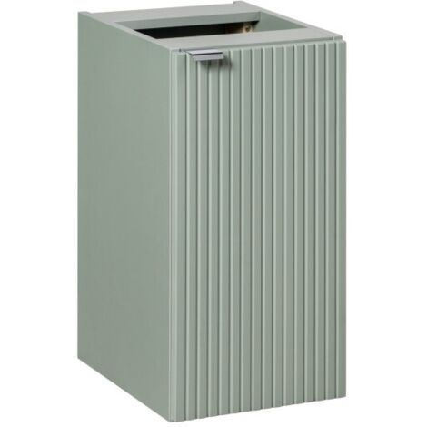Meuble de rangement salle de bain ELVINA – 1 porte – H57 cm – Vert sauge pastel – Suspendu