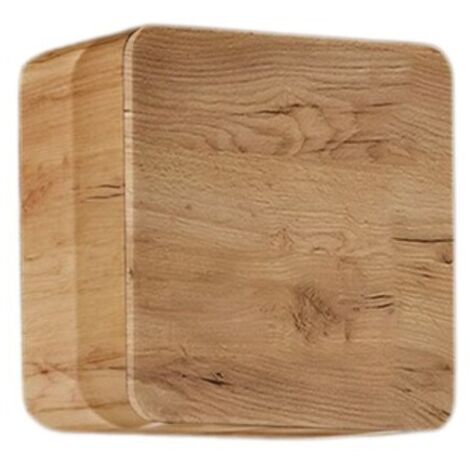 Meuble de rangement salle de bain ERBANO – Chêne clair – 35x35 cm – 1 porte – À suspendre