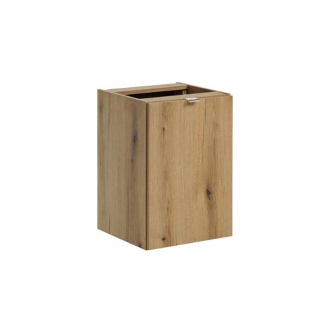 Meuble de rangement salle de bain VANO – Panier à linge – Chêne – L40 × P39 × H57 cm – À suspendre
